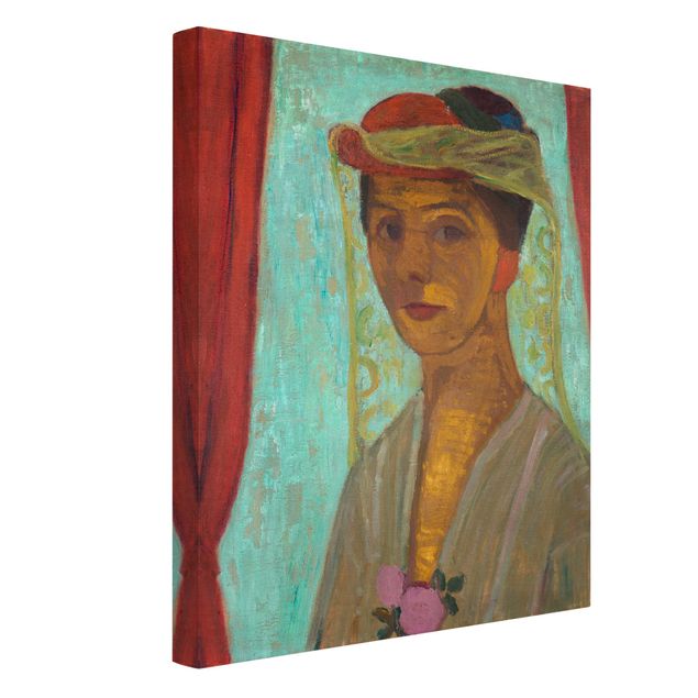 Canvas art Paula Modersohn-Becker - Self-Portrait with a Hat and Veil