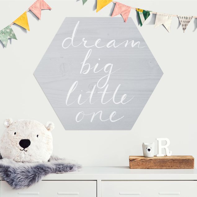 Prints nursery Wooden Wall Gray - Dream Big