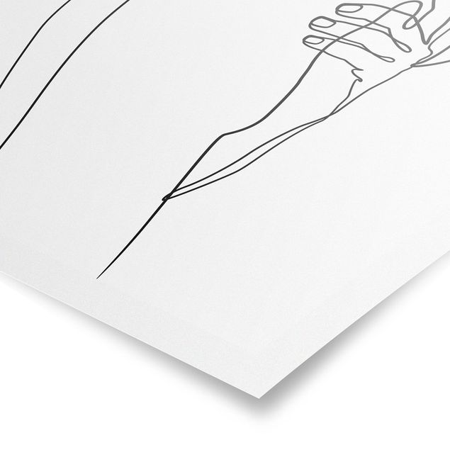 Posters black and white Line Art Nude Shoulder Black And White