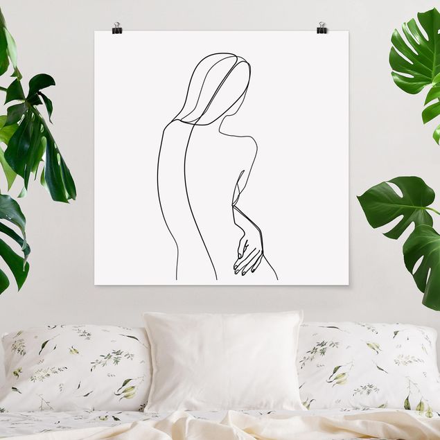 Art style Line Art Back Woman Black And White