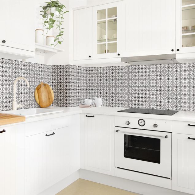 Kitchen splashback tiles Star Geometry Black