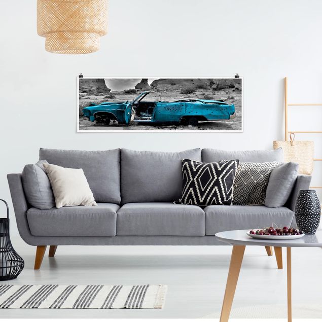 Landscape wall art Turquoise Cadillac