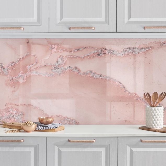 Kitchen Colour Experiments Marble Light Pink And Glitter