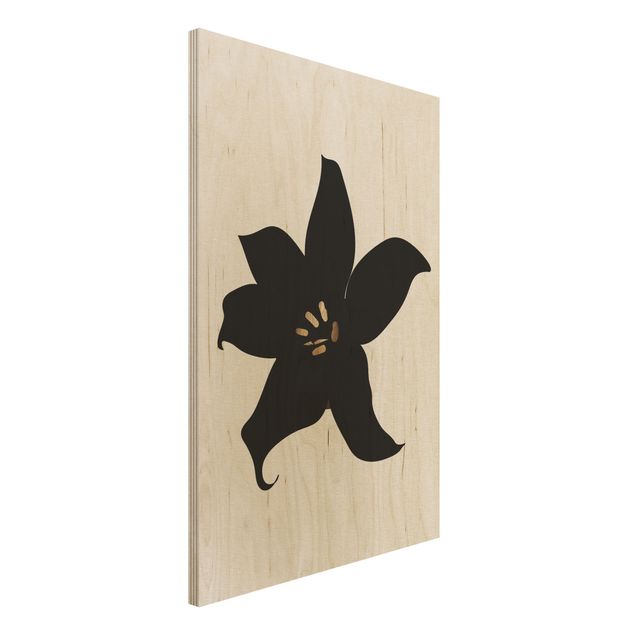Kitchen Graphical Plant World - Orchid Black And Gold
