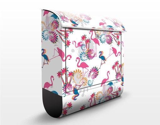 Letterboxes animals Flamingo Designmuster