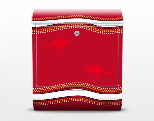 Letterboxes Red Kangaroo Pattern