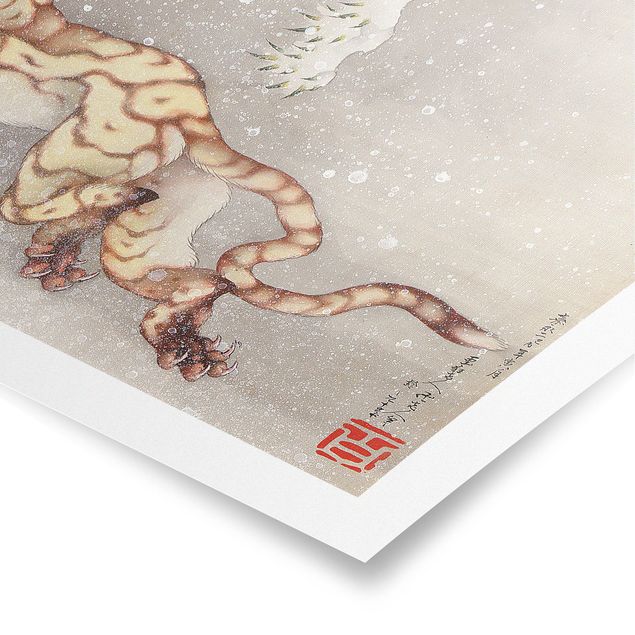 Art posters Katsushika Hokusai - Tiger in a Snowstorm