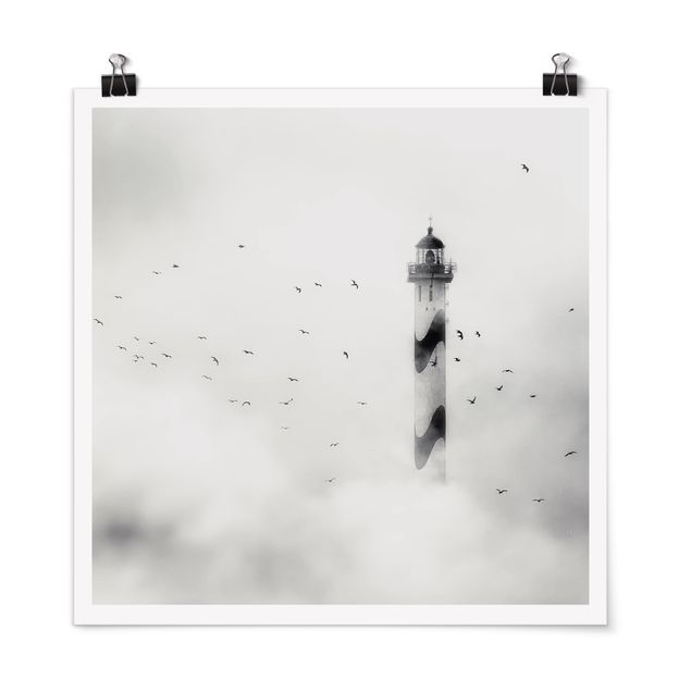 Beach prints Lighthouse In The Fog