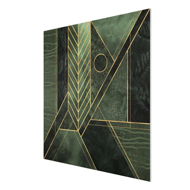Prints abstract Geometric Shapes Emerald Gold
