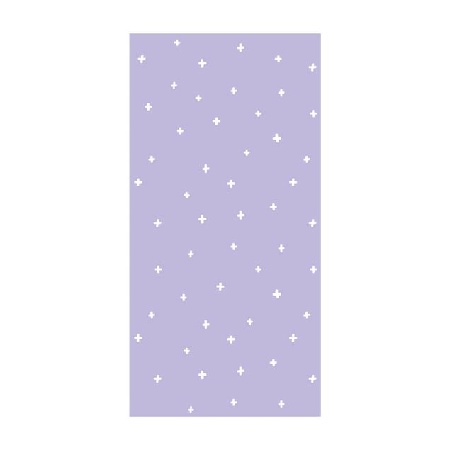 modern area rugs Drawn White Crosses On Lilac