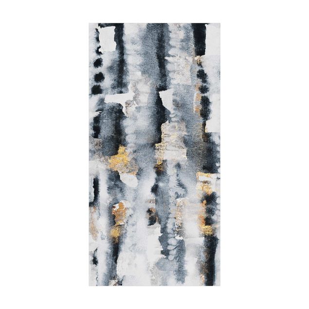 contemporary rugs Abstract Watercolour With Gold