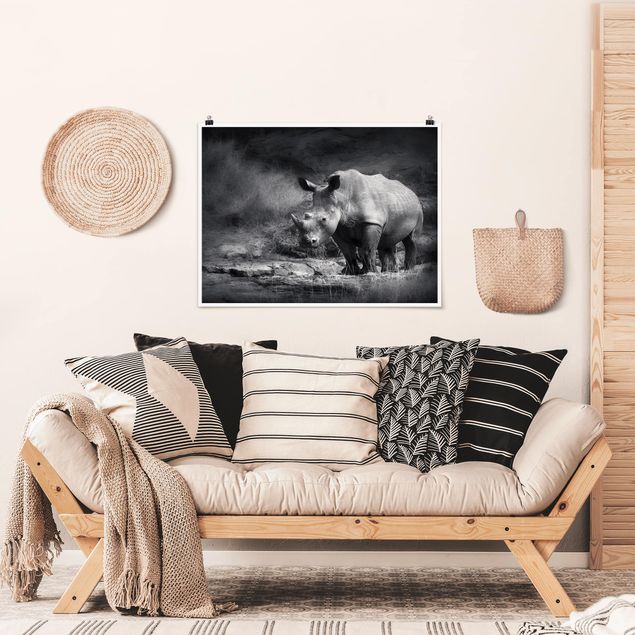 Animal wall art Lonesome Rhinoceros