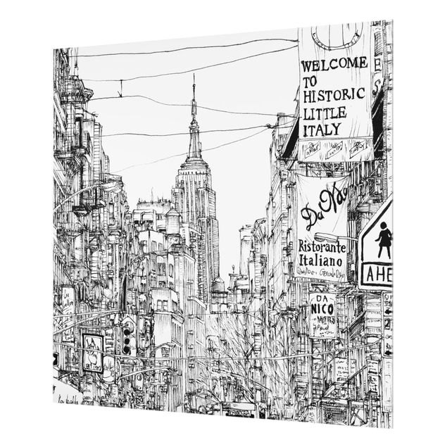 Glass Splashback - City Study - Little Italy - Square 1:1