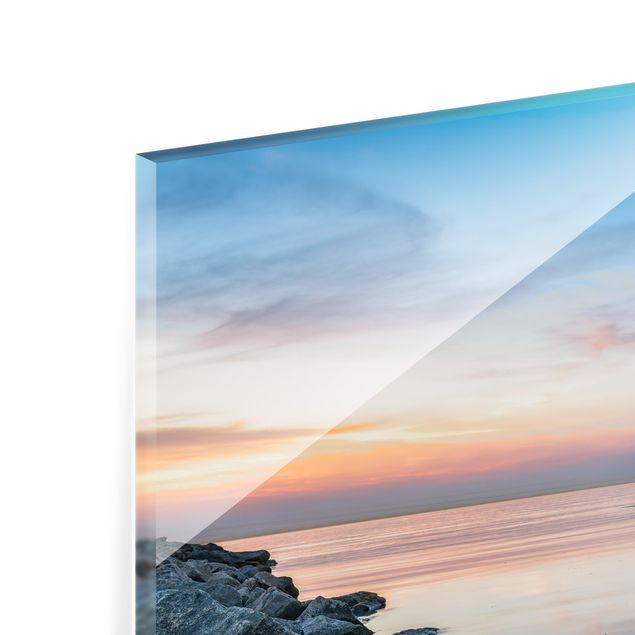 Splashback - Sunset at the Lighthouse - Landscape format 4:3