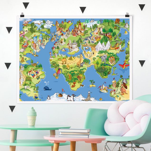 Nursery decoration Great and Funny Worldmap