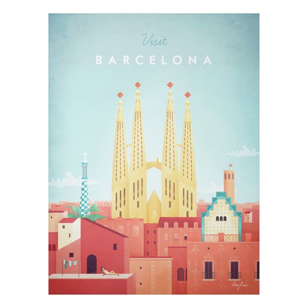 Canvas art Travel Poster - Barcelona