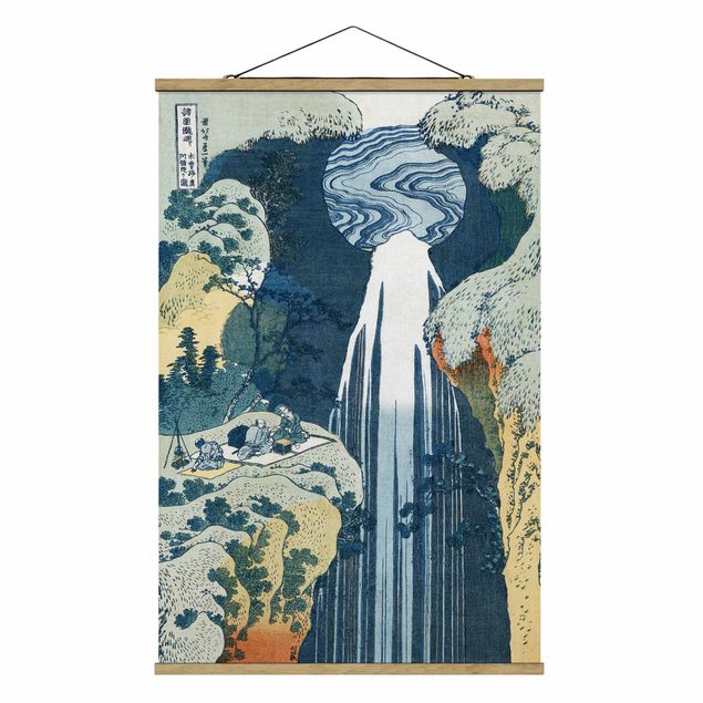 Mountain wall art Katsushika Hokusai - The Waterfall of Amida behind the Kiso Road
