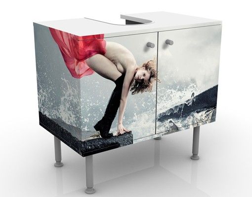 Wash basin cabinet design - Woman at the sea
