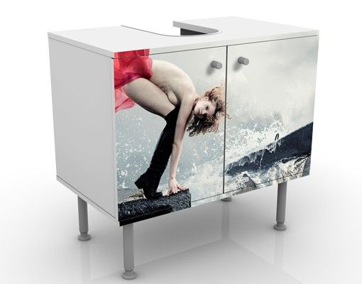 Wash basin cabinet design - Woman at the sea
