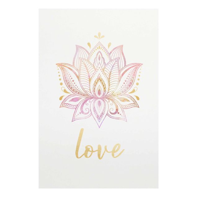 Prints Lotus Illustration Love Gold Light Pink