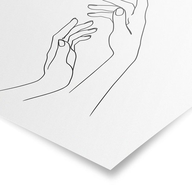 Posters black and white Line Art Hands