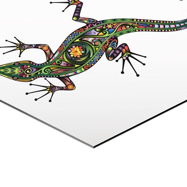 Alu-Dibond hexagon - Gecko Pattern
