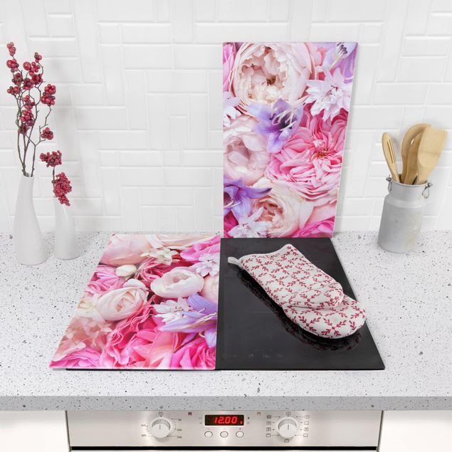 Stove top covers Shabby Roses With Bluebells