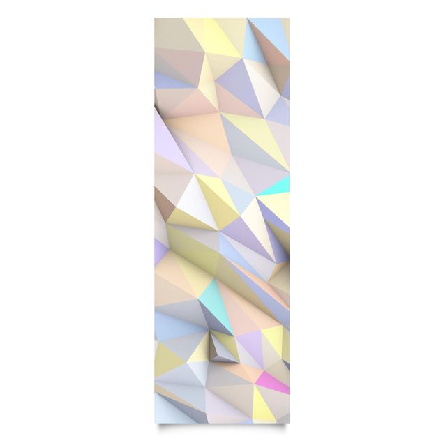 Adhesive films for furniture cabinet Geometrical Pastel Triangles In 3D