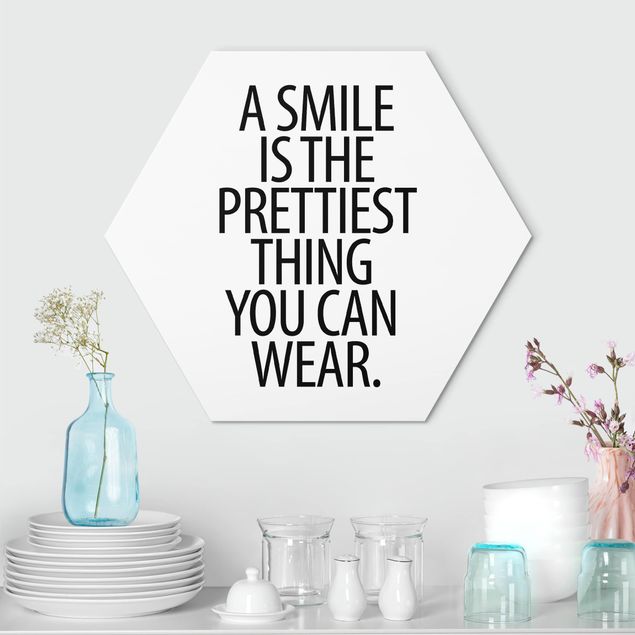 Framed quotes A Smile Is The Prettiest Thing Sans Serif
