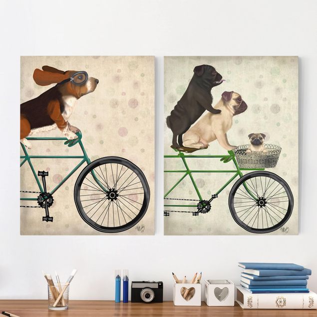 Kitchen Cycling - Basset And Pugs Set I