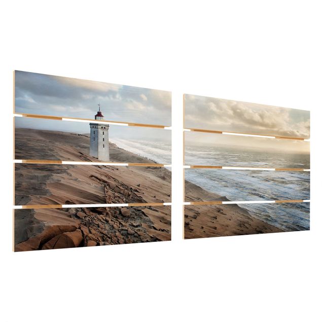 Prints on wood Lighthouse In Denmark