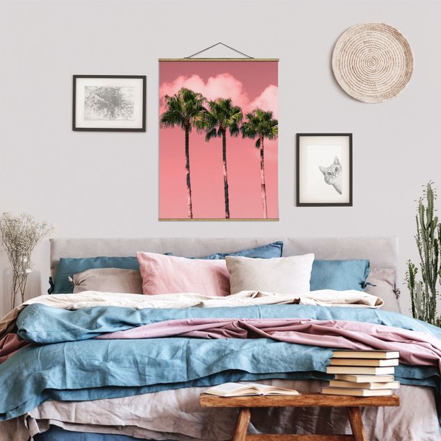 Landscape canvas prints Palm Trees Against Sky Pink
