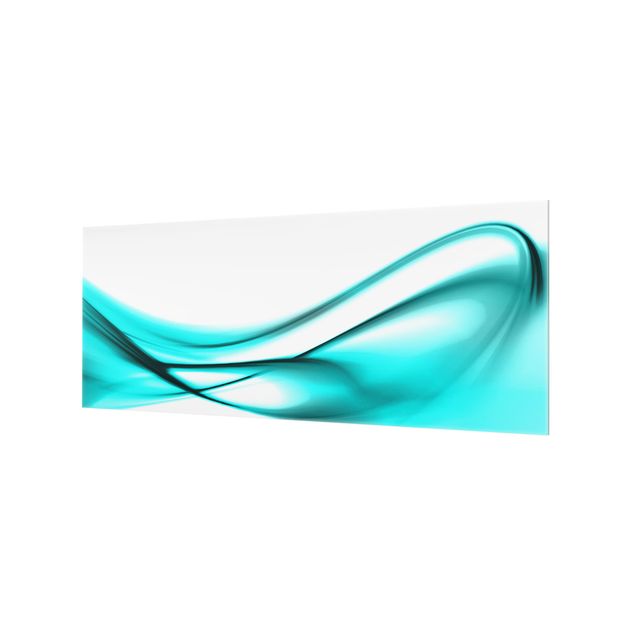 Glass Splashback - Turquoise Design - Panoramic