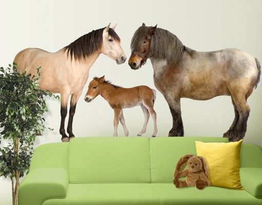 Horse wall art stickers No.999 The Horse Family