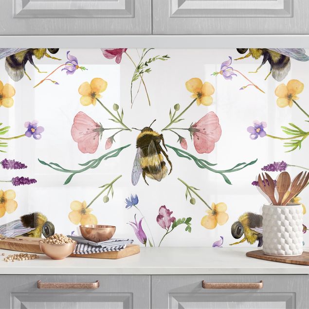 Kitchen Bees With Flowers