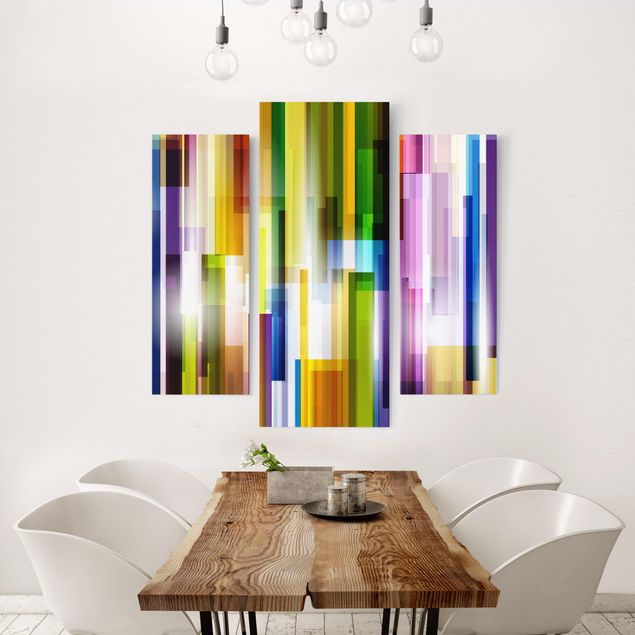 Abstract canvas wall art Rainbow Cubes