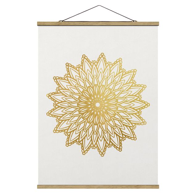 Prints patterns Mandala Sun Illustration White Gold
