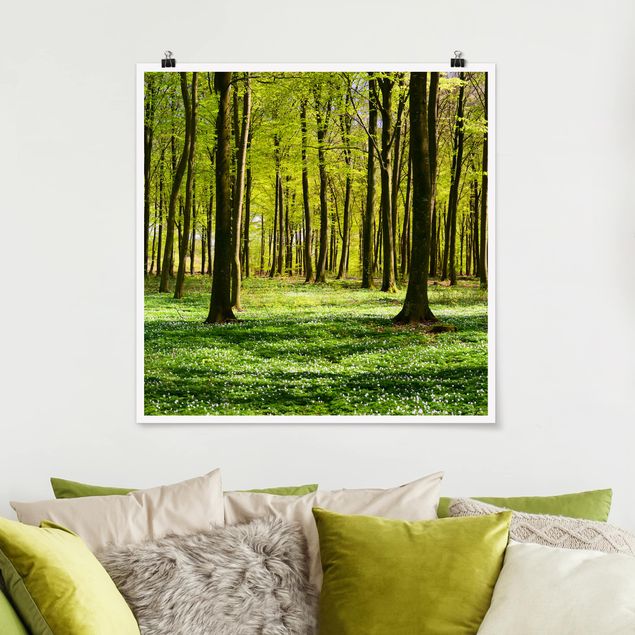 Prints landscape Forest Meadow