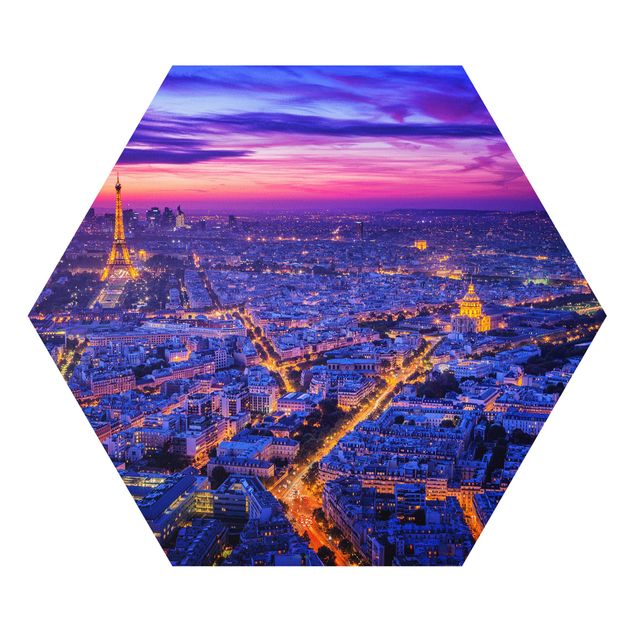 Purple print Paris At Night