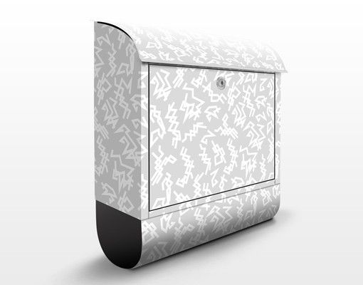 Grey post box Zigzag Repeating Pattern