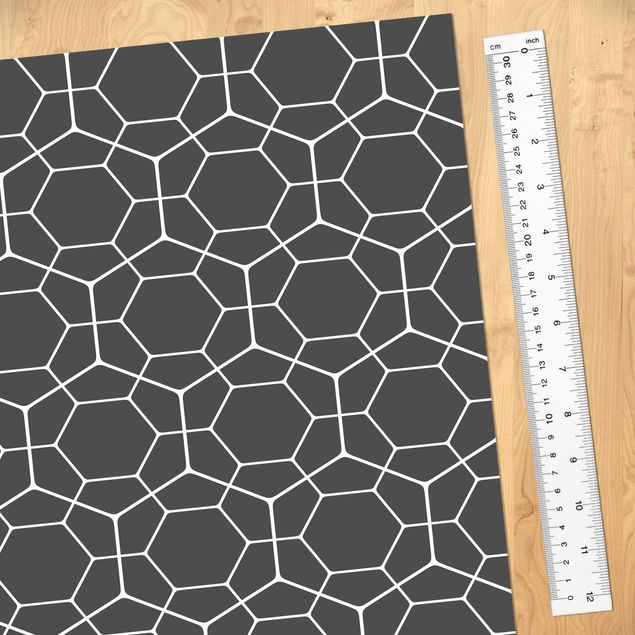 Adhesive films black and white Anthracite Geometric Diamond Honeycomb Pattern