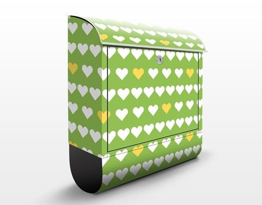 Letterboxes green Young Love Pattern Design