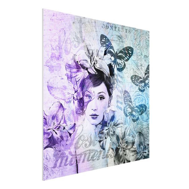 Kitchen Shabby Chic Collage - Portrait With Butterflies