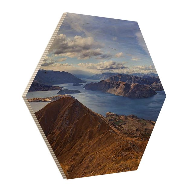 Wood photo prints Roys Peak In New Zealand