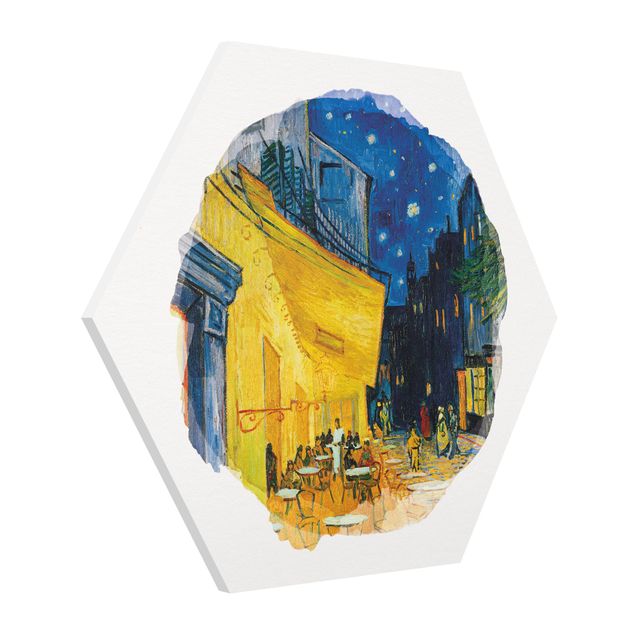 Post impressionism art WaterColours - Vincent Van Gogh - Cafe Terrace In Arles