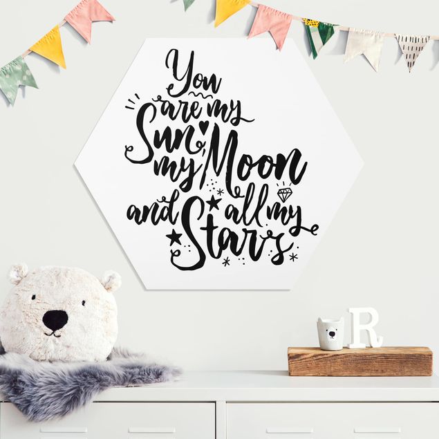 Quote wall art You Are My Sun, My Moon And All My Stars