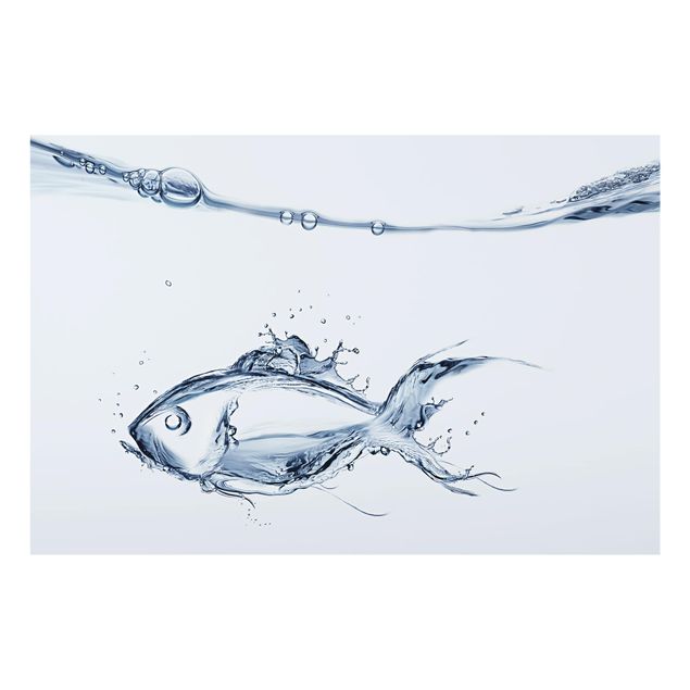 Glass Splashback - Liquid Silver Fish - Landscape 2:3