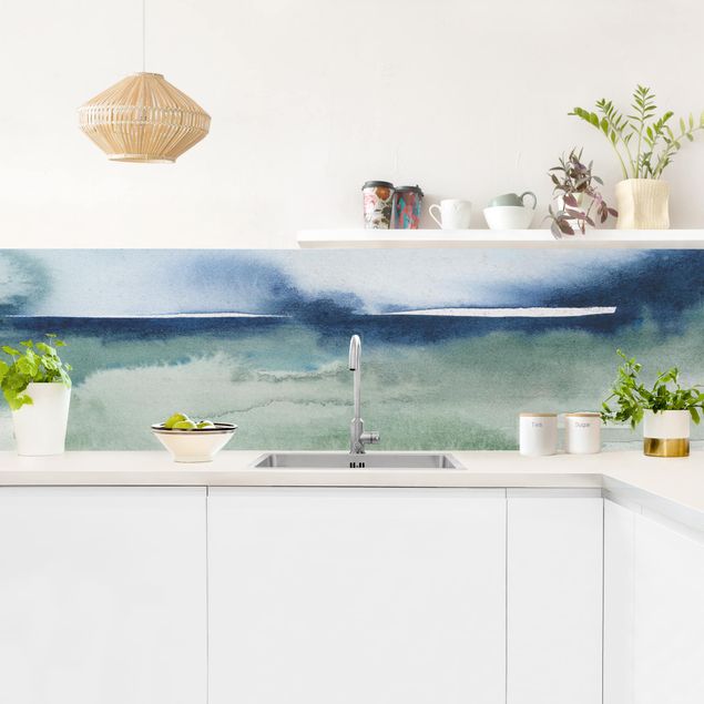 Kitchen splashback beach Ocean Waves I