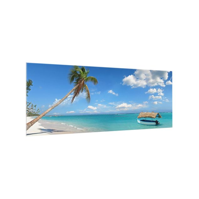 Glass splashback beach Tropical Beach