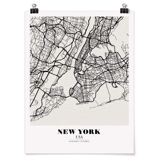 Prints maps New York City Map - Classic